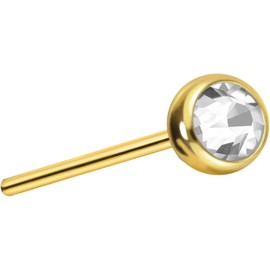 PIERCINGLINE Titanium Labret Attachment with Push Pin Ball and Crystal without Labret Stud Piercing Ear Conch Tragus Lip Nose Medusa Choice of Colours and Sizes, Titanium