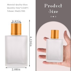 2pcs 50ml Frosted Glass Spray Bottle for Perfume,Refillable Travel Perfume Atomizer Bottles,Portable Cologne Bottles Empty,Cosmetics Essential Oils Dispenser.(50ml)