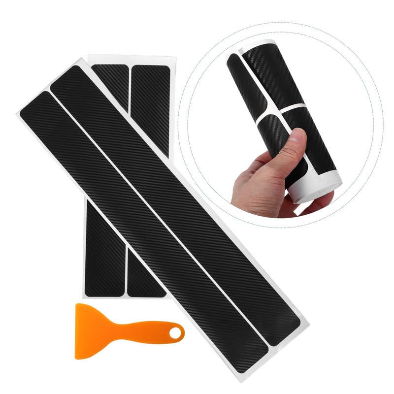ULTECHNOVO Protective Car Door Sill Stickers 4 Pack Carbon Fiber