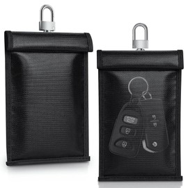 Faraday Bags - 1 PC Faraday Cages for Car Keys, Faraday Key Fob Protector, Fireproof & Waterproof RFID Faraday Pouch Key Fob Key/WiFi/GPS Signal Blocker Anti-Theft Anti-Tracking EMP Bag