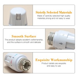 YeenGreen Thermostatic Radiator Valve, 4 pcs M30 x 1.5 Radiator Valve Replacement Head, TRV Thermostat Head Radiator for Home Office