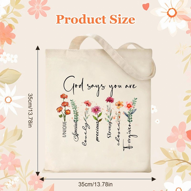 Vexilon Bible Tote Bag for Women, Reusable Grocery Bags, Washable
