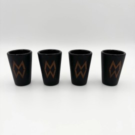 SiliPint Lot of 4 Morgan Wallen SiliPint Silicone Shot Glass - Black and Gold