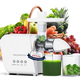 MegaWise Pro 2025 Updated Slow Masticating Juicer, 95% Juice Yield, 2-Speed & 9-Segment Spiral Cold Press, for Vegetables Fruits Nuts, Enhanced Nutrition Better Taste