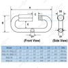 SHONAN 2.3 Inch Stainless Steel Chain Quick Links- 5 Pack