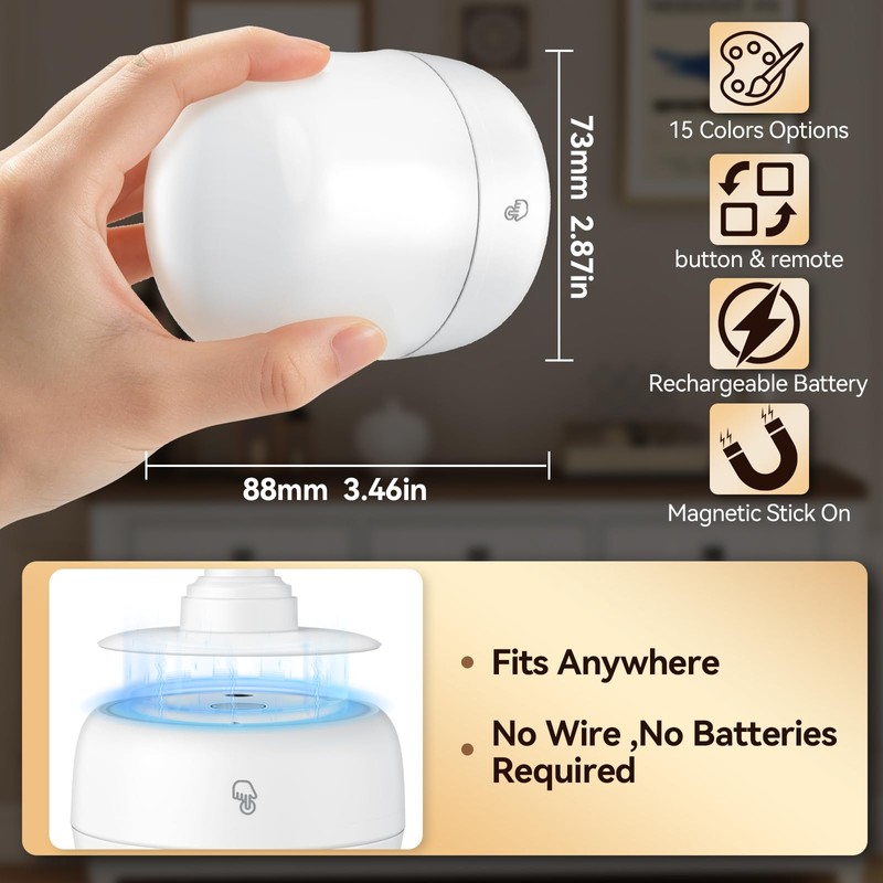 Cadrim Rechargeable Light Bulbs 2 Pack, Battery Operated Light Bulbs
