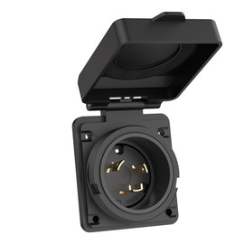 Muelnmey 30 Amp RV Shore Power Inlet, NEMA L5-30P 125V Twist Lock Receptacle with Weatherproof Cover for RV Camper Trailer Boat Caravan Motorhome Van – Black