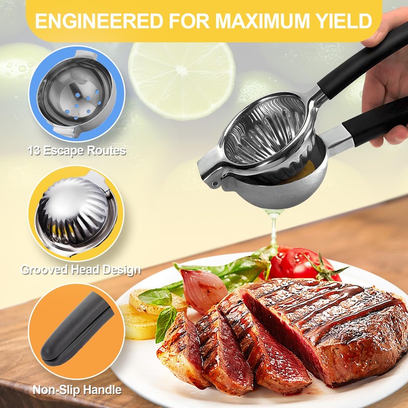 ZNCZHZN Premium Lemon Squeezer, Upgrade 316L Stainless Steel Lemon Juicer,