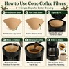 320 Count #4 Cone Coffee Filters for 8-12 Cup Drip