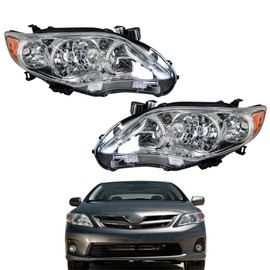 labwork Headlight Headlamp Assembly Replacement for Toyota Corolla 2011 2012 2013 Projector Black Lamps Driver and Passenger Side