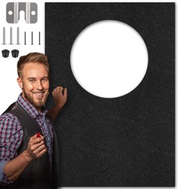 Mindsoft Dart Board Wall Protectors 45" H x 32" W x 0.35" Thickness Dart Board Backing Felt Wall Tiles Extended Length Dartboard Surround Cork Dartboard Backer Alternative with Bracket Hanging Kit