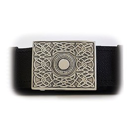 Polished Pewter Celtic Knot Belt Buckle Made in Scotland