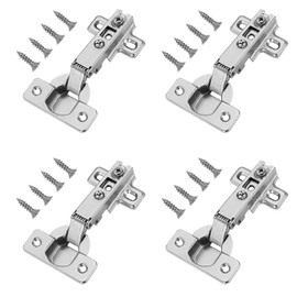 CVIUYO Cabinet Hinges 4Pack, Kitchen Door Cupboard Concealed Hinges, Wardrobe Hinges, Embedded Furniture Hinges Full Overlay for Kitchen Bathroom Cabinet Closet Hinges with Screws
