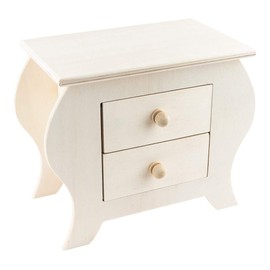 Ideen mit Herz Min Wooden Chest of Drawers 19 x 15.5 x 10 cm with 2 Drawers Ideal for Crafts and Painting
