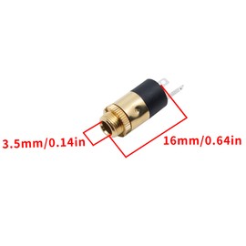 Surf turtle 3.5mm Female Stereo Panel Mount Jack Connector, 6Pcs Audio Headphone Metal Gold Plated Jack Connector