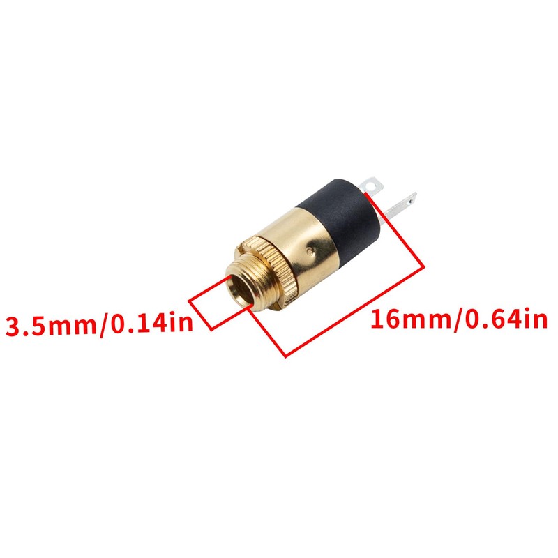 Surf turtle 3.5mm Female Stereo Panel Mount Jack Connector, 6Pcs