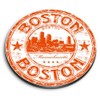 1 x Round MDF Magnet - Boston Massachusetts USA America