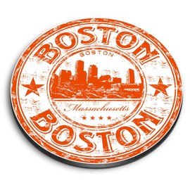 1 x Round MDF Magnet - Boston Massachusetts USA America 5827