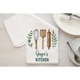DiandDesignGift Gaga's Kitchen Towel - Tea Towel Kitchen Decor - Gaga's Kitchen Soft and Absorbent Kitchen Tea Towel - Decorations House Towel - Kitchen Dish Towel Gaga's Birthday Gift