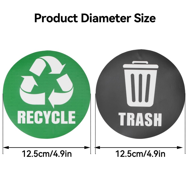 HERCHR 18Pcs Trash Bin Label, Recycle Sticker for Outdoor indoor