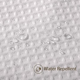 Cortina de Ducha para baño con 12 Ganchos,180 * 180cm Cortina De Ducha,Cortina de Ducha de Tela Waffle,Cortina de baño Resistente para habitación húmeda,bañera y Ducha,Impermeable,Duradero (Blanco)