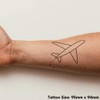 'Travel Airplane' Temporary Tattoo - Water Resistant, Skin-Safe, Non-Toxic Transfer