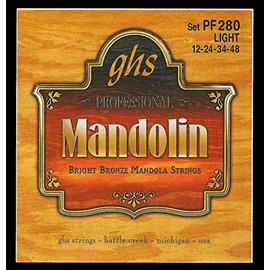 GHS Professional PF280 Mandola String Set, Loop End, Bright Bronze, Light, .012-.048