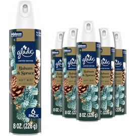 Glade Air Freshener Room Spray, Balsam & Spruce, Odor Fighting to Deliver Long Lasting Freshness, 8 Oz, 6 Count