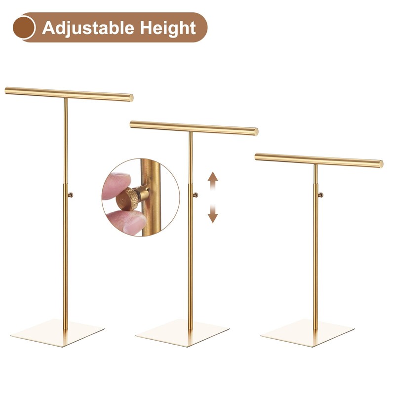 QUARKZMAN Necklace Display Stand Adjustable Height Jewelry Rack T Bar