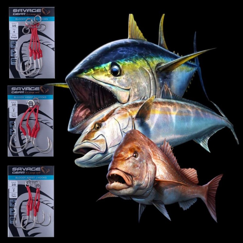 Savage Gear Double Bloody Assist Hook SJ Pack of 2
