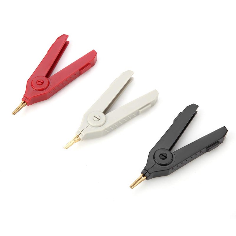 Kelvin Test Clip, Walfront P2004 3-Piece Gold-Plated Copper Crocodile Clamp,