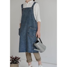 KakiKhaki Apron - Wear On, Denim Apron, Canvas Fabric, For Adults, Large Sizes, For Work, blue