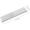Professional Dog Grooming Comb, Stainless Steel, Dual-Spaced Rounded Teeth, Silver
