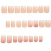 YoYoee Short Square Press on Nails Gradient Fake Nails Acrylic
