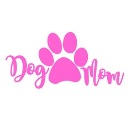 STICKER DAD Dog Mom V3 Vinyl Decal by stickerdad® - Size: 7", Color: Light Pink - Windows, Walls, Bumpers, Laptop, Lockers, etc.