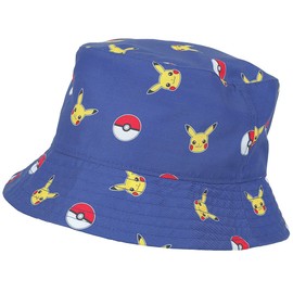 Difuzed Men's Pika & Pokeball All-Over Floppy Hat, Blue, One Size