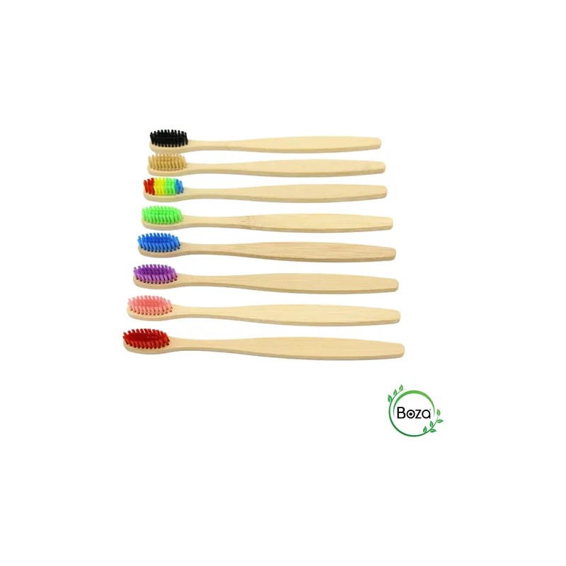 Paquete 100 Cepillo Dientes Bambú Adulto Biodegradable Media