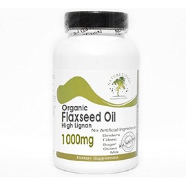 Organic Flaxseed Oil High Lignan 1000mg ~ 200 Capsules - No Additives ~ Naturetition Supplements