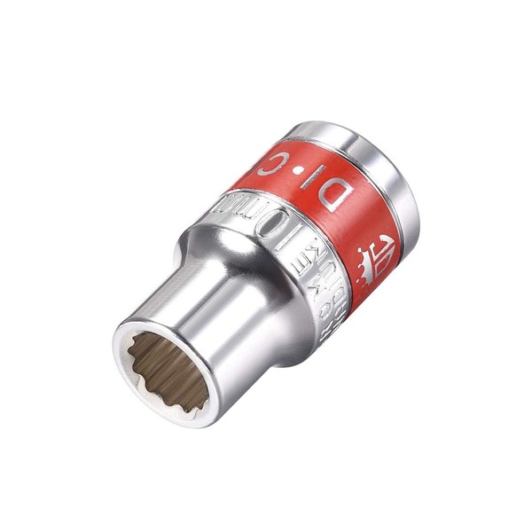TOP-VIGOR 1/2-Inch Drive by 10mm Shallow Socket with Red Band,