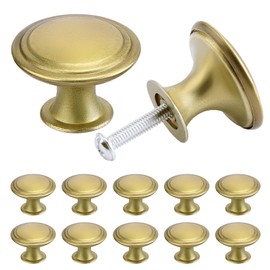 TsunNee 12pcs Vintage Style Chic Drawer Knobs Antique Brass Kitchen Cabinet Handles 30mm Round Furniture Door Knobs