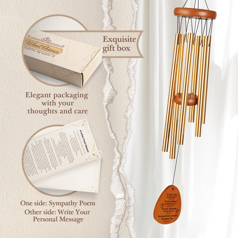 GoMelley Christian Gifts for Women Men, Bible Verse Wind Chimes