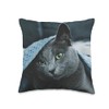 Russian Blue Cat Throw Pillow