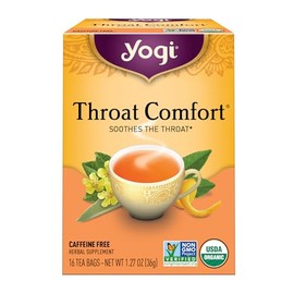 Yogi Organic Throat Comfort Herbal Té sin cafeína - 16 Bolsas de té