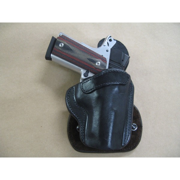 OWB Azula All Leather Molded Paddle Holster for Kimber Ultra Carry 1911 Compact CCW Black RH