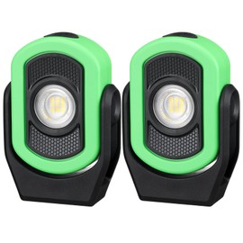 Retisee 2 Pcs 720 Lumens Magnetic Work Light USB Rechargeable LED Flashlight Portable Inspection Light for Car Repair Emergency Lighting Mechanics Workshop (Green)