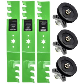 8TEN LawnRAZOR Blade Spindle Kit for Cub Cadet XT2-SLX54 XT2-GX54 54 Inch 942-01054-X 918-07389A (Toothed Blade)