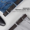 JASGOOD Men's Leather Ratchet Belt, Automatic Ratchet Buckle, 1.38 Inch