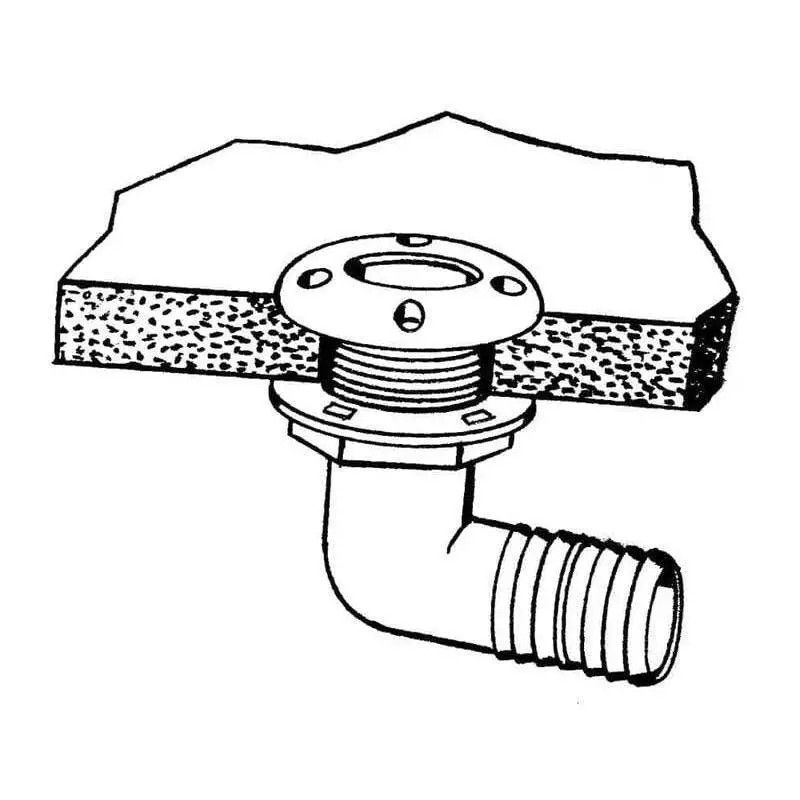 T-H Marine Livewell Drain 1-1/8" Low Thru-Hull #TH-1890T