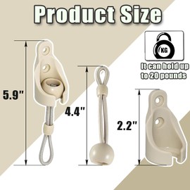 2 Set Beige Coolaroo Bungee Kit + End Caps Parts Shade Tie Downs Replacement Shade Parts Suitable for Coolaroo Exterior Cordless Roller Shades Outdoor Blinds Prevents Sunshade Swaying