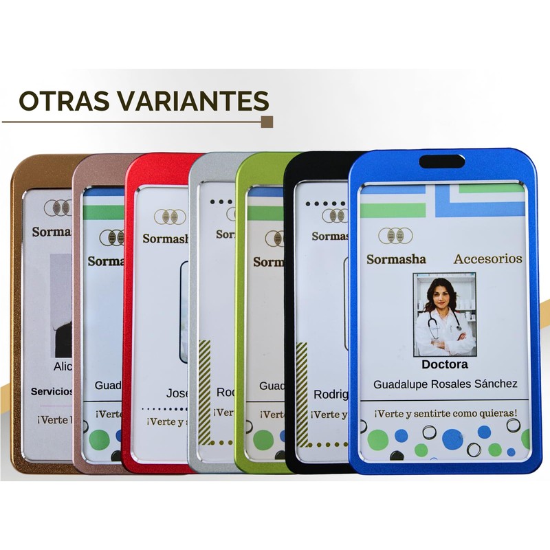 Sormasha Porta Gafete, Aleación de Aluminio Vertical Doble Vista, 2